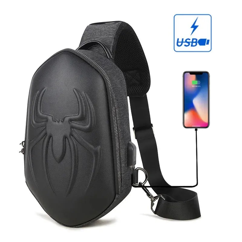 Running Chest Bag for Men USB Charging Fashion Streetwear Sling Pack Crossbody Motor Cycling Backpack for College Student Unisex  Amaijoin