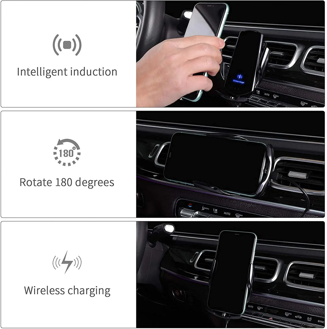 Automatic 30W Car Wireless Charger Magnetic Mount Phone Holder Air Vent for iPhone 11 12 13 14 Pro Max Samsung S22 Fast Charging  Amaijoin