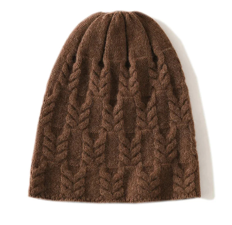 100% Goat Cashmere Knitted Beanies for Women Winter Warm Soft Skullies Hat For Girl Gorros Autumn y2k Fashion Korea Bonnet Cap  Amaijoin