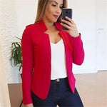 Carregue a imagem no visualizador da Galeria, Women Thin White Blazers Spring 2022 Female Summer Blazer Long Sleeve Open Stitch OL Womens Slim Coats Femme Ladies Black Tops  Amaijoin
