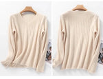 Carregue a imagem no visualizador da Galeria, Women Sweater Long Sleeve Top Knitted Pullover V-Neck Fashion Sweater Woman Winter 2022 Basic Female Clothing Soild OL Sweaters  Amaijoin
