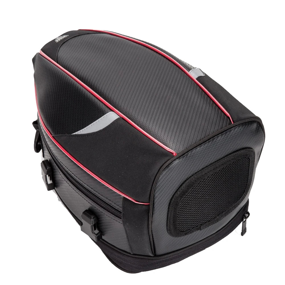 Motorcycle Tail Bag Black Motorbike Waterproof Tail Travel Rider Luggage Rear Back Seat Bag Large Capacity Saddle Bag  Amaijoin