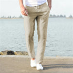 Carregue a imagem no visualizador da Galeria, 2023 Men&#39;s Cotton Linen Pants Male Autumn New Breathable Solid Color Linen Trousers Fitness Streetwear S-3XL  Amaijoin
