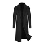 Carregue a imagem no visualizador da Galeria, Mens Long Coat Woolen Jackets Boutique High-end Wool Blend Overcoat Trench Men X-long Thick Coat Over The Knee Trench Coat  Amaijoin
