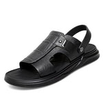 Carregue a imagem no visualizador da Galeria, 2023 High Quality Half Drag Men&#39;s Sandals Leather Men Shoes Casual Comfortable Open Toe Sandals Soft Beach Footwear Male Shoes  Amaijoin
