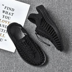 Carregue a imagem no visualizador da Galeria, New Arrival Hollow Out Male Comfortable Sandals Leather Men Casual Summer Woven Shoes Fashion for Men Non-Slip Luxury Sandals  Amaijoin
