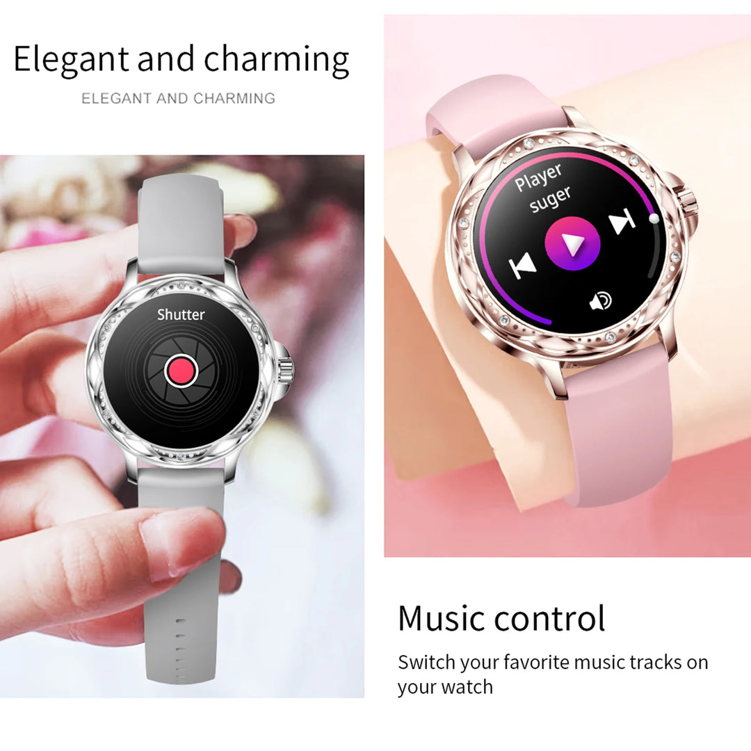 Fashion Bluetooth Call Smart Watch For Women 100+ Sports Modes Fitness Tracker Camera Music Control IP67 Waterproof Smartwatch  Amaijoin