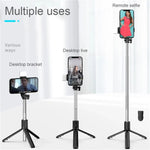 Carregue a imagem no visualizador da Galeria, Cell Phone Selfie Stick Tripod Bluetooth Remote Wireless Selfi Stick Phone Holder Stand with Beauty Fill Light for Phone  Amaijoin
