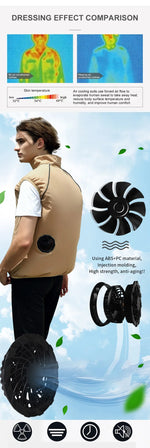 Carregue a imagem no visualizador da Galeria, Men Summer Air Conditioning Clothing Fan Cooling Vest 2022 New USB Charging Cooling Sport Man Outdoor Solid Color Coat Plus Size  Amaijoin
