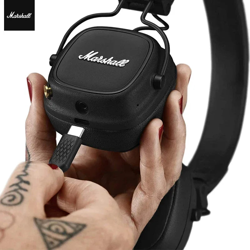 Original Marshall MAJOR IV Bluetooth  Headphones Wireless Earphones Deep Bass Foldable Sport Gaming Headset with Microphone  Amaijoin