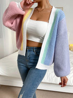 Carregue a imagem no visualizador da Galeria, Qutie Colorblock Drop Shoulder Duster Cardigan  Amaijoin
