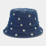 Carregue a imagem no visualizador da Galeria, Little Daisy Embroidered Fisherman Hat for Women in Spring and Summer Fashion Versatile Sunshade and Sunscreen Show Small Face  Amaijoin
