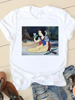 Carregue a imagem no visualizador da Galeria, Women&#39;s T-shirt Short Sleeve Cartoon Graphic Casual Tee Clothes College 90s Style Interconnection Princess Fashion Female  Amaijoin
