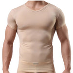 Carregue a imagem no visualizador da Galeria, Men&#39;s Sheer Undershirts Man Ice Silk Mesh See through Basics Shirts Sexy Fitness Bodybuilding Underwear  Amaijoin
