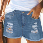 Carregue a imagem no visualizador da Galeria, Summer Shorts Jeans For Women Sexy Jeans High Waist Slim Hole Shorts Pants Old Broken Style Denim Jeans Pantalones De Mujer  Amaijoin
