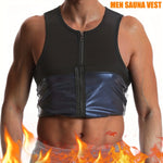 Carregue a imagem no visualizador da Galeria, Sauna Suit for Men Waist Trainer Vest Zipper Body Shaper with Tank Top Sweat Workout Trimmer  Amaijoin
