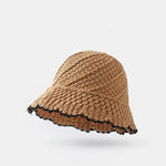 Carregue a imagem no visualizador da Galeria, Straw Hat Female Summer Sunshade Sunscreen Beach Sun Hat Hollow Breathable Woven Face Show Bucket Fisherman Hat  Amaijoin
