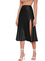 Carregue a imagem no visualizador da Galeria, Women&#39;s Sexy Solid Thigh High Waist Swing Midi Skirt  Amaijoin
