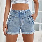 Load image into Gallery viewer, Fashion Rolled Hem Ripped Jeans Shorts Women Summer New High Waisted Streetwear Casual Loose Denim Shorts Ladies 2024  Amaijoin
