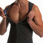 Carregue a imagem no visualizador da Galeria, Sauna Suit for Men Waist Trainer Vest Zipper Body Shaper with Tank Top Sweat Workout Trimmer  Amaijoin
