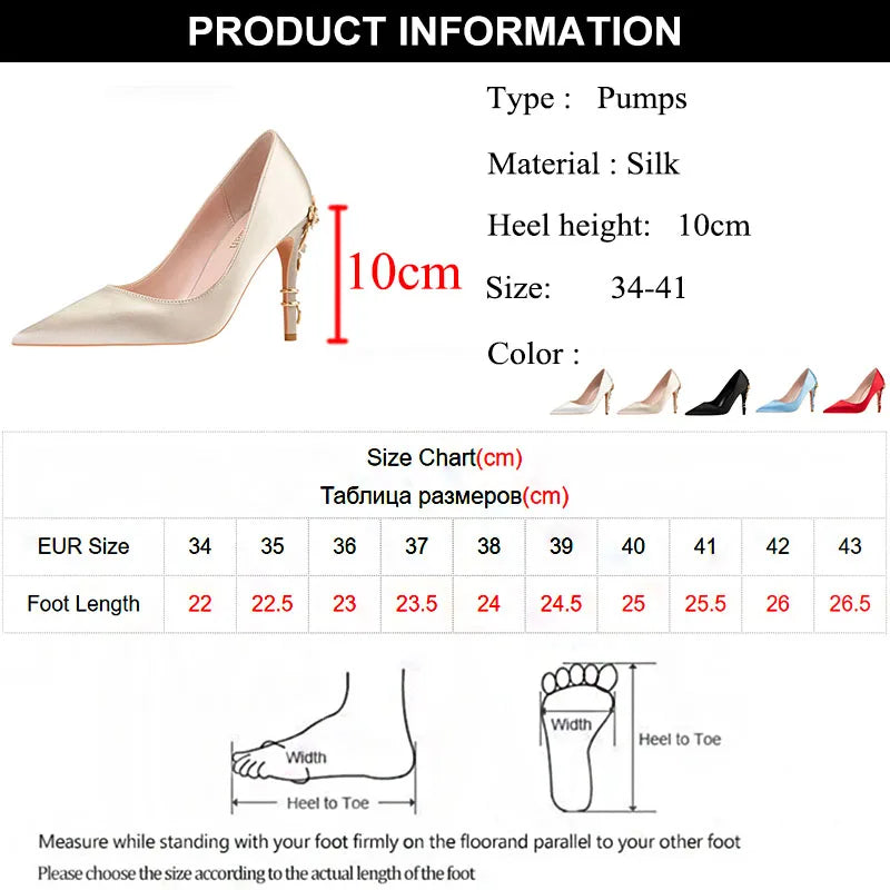 Rimocy Luxury Flower Heels Wedding Shoes for Women Elegant Silk Design Stiletto Heeled Pumps Woman Super High Heels Dress Shoes  Amaijoin