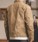 Carregue a imagem no visualizador da Galeria, Maden Canvas Oil Wax Men Jackets Khaki Retro Multi-pocket Beaded Canvas AmeKaji Jacket Big Pocket Solid Vintage Jacket Clothing  Amaijoin
