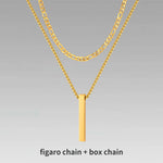 Carregue a imagem no visualizador da Galeria, Vnox 3D Vertical Bar Necklaces for Men, Layering Stainless Steel Geometric Pendant, Layered Wheat Rope Cuban Chain, Boy Collar  Amaijoin
