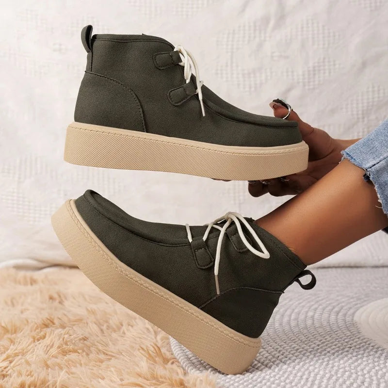 2023 New Fashion Winter Women's Breathable Retro High Top Boots Genuine Leather Fashion Versatile Casual Shoes Women's Boots  Amaijoin