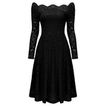 Carregue a imagem no visualizador da Galeria, Women&#39;s Dresses Summer Dresses Hollow Out Long-Sleeve Waist A-Line Big Swing Lace with Lining Dress Flowy Dresses  Amaijoin
