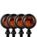 Load image into Gallery viewer, 2/4PCS Universal Metal Retro Motorcycle Turn Signal 12V Indicator Light  Black Chrome Bullet Running Lights Lamp Amber Blinkers  Amaijoin
