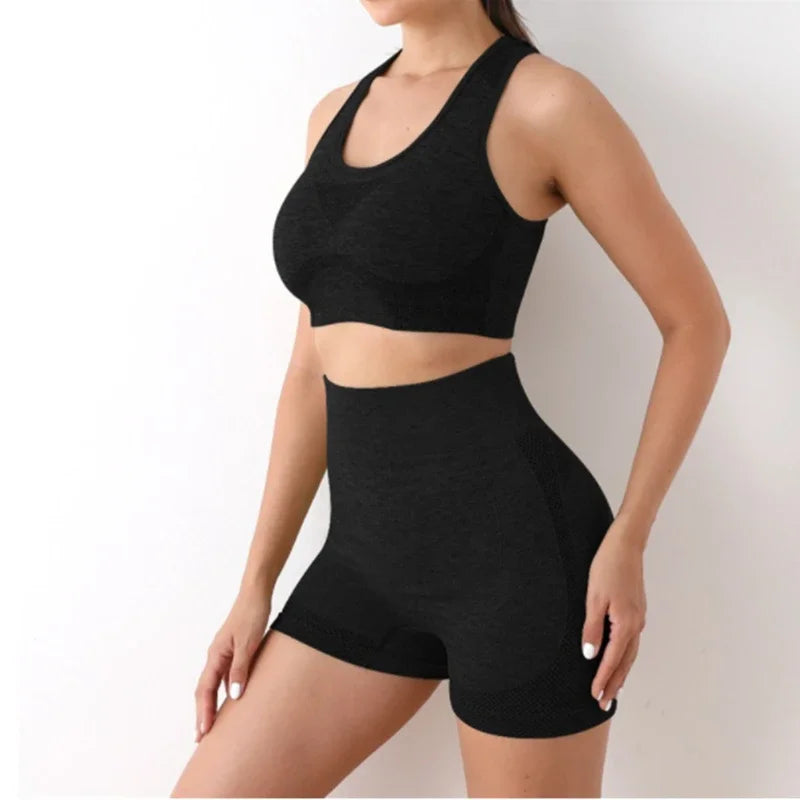 Yoga Set Gym Shorts Women Sport Bras Brassiere Workout Tops for Women Yoga Clothes Fitness Leggings Gym Set Seamless Yoga Sets  Amaijoin