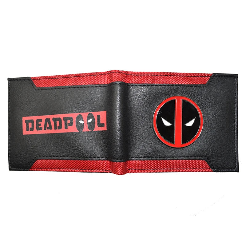 High Quality Metal Design Comics Marvel Wallet Marvel Hero Deadpool Punisher Thor Purse PU Leather with Zipper Coin Pocket  Amaijoin