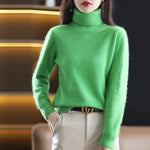 Carregue a imagem no visualizador da Galeria, Autumn And Winter New 100% Mink Cashmere Sweater 2023 Women&#39;s High Neck Knitted Pullover Loose Korean Fashion Warm Women&#39;s Top  Amaijoin
