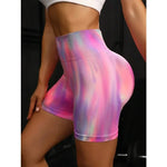 Carregue a imagem no visualizador da Galeria, Women Tie Dye Sporty Shorts High Waist Seamless Gym Yogo Shorts Sexy Rainbow Honey Peach Fitness Workout Running Shorts  Amaijoin
