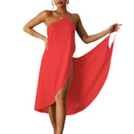 Carregue a imagem no visualizador da Galeria, Casual Midi Dress Midi Dress Stylish Women&#39;s Beach Dress Sleeveless Off Shoulder Bikini Cover-up with Cross Wrapped for Vacation  Amaijoin
