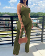 Carregue a imagem no visualizador da Galeria, Summer cross-border U-neck sleeveless pocket design casual jumpsuit  Amaijoin
