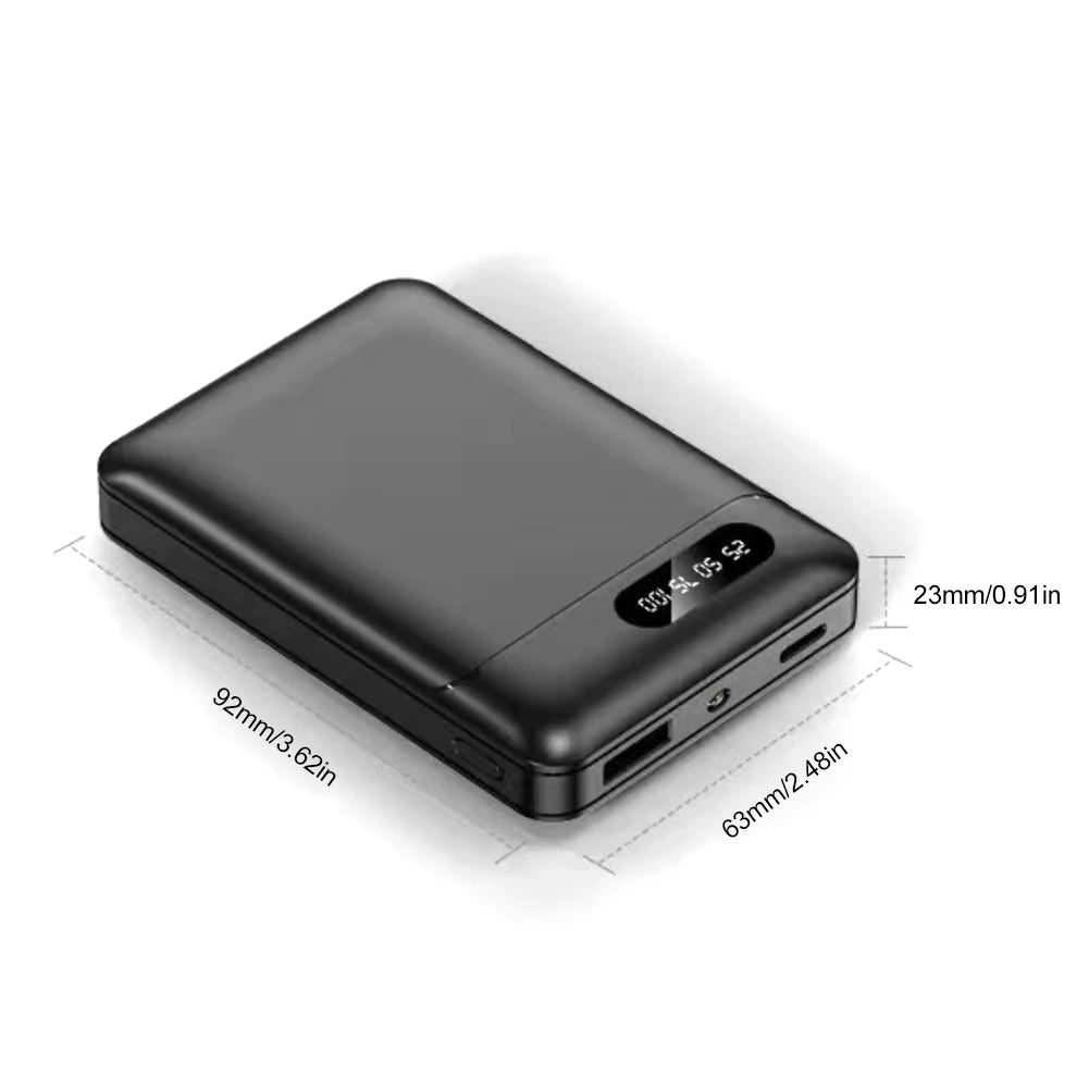 New 10000mAh Smart Power Bank 5V/2.1A USB Output Mini External Battery Pack With LED Lighting For Heating Vests Jackets Socks  Amaijoin