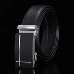 Carregue a imagem no visualizador da Galeria, For Men Famous Work Business Black Cowskin PU Strap Men Leather Belt Metal Automatic Buckle Brand High Quality Luxury Belts  Amaijoin
