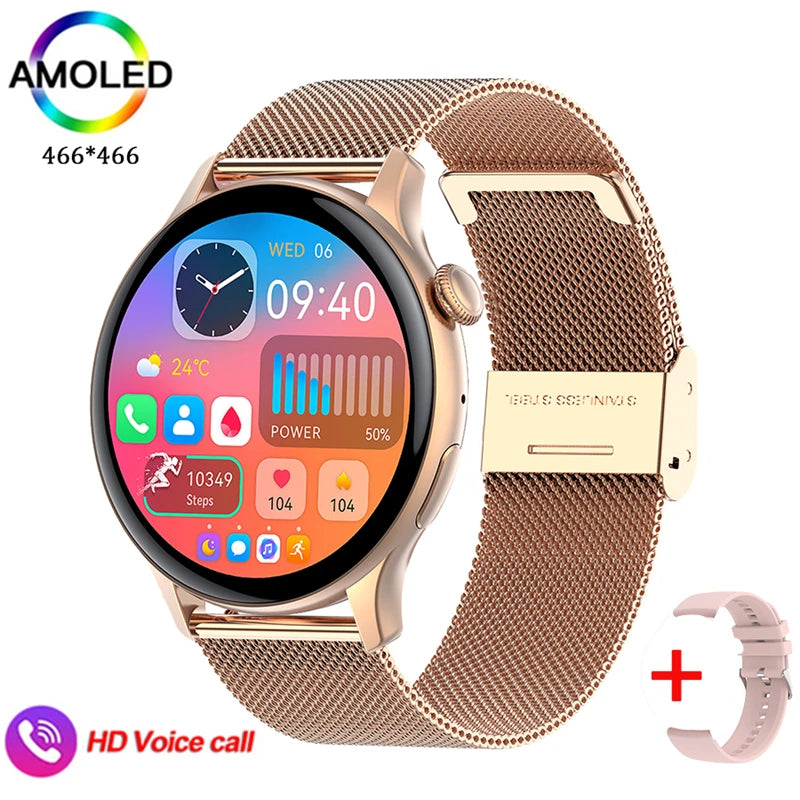 2024 Smartwatch Women 466*466 AMOLED 1.43" HD Screen Always Display Time Bluetooth Call IP67 Waterproof Sports Smart Watch Men  Amaijoin