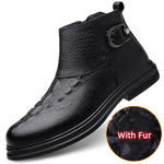 Load image into Gallery viewer, Men&#39;s Shoes Crocodile Pattern Low Top Male Shoes Genuine Leather Mens Slip on Ankle Boots 2023 Stylish Classic Motorcycle Boots  Amaijoin
