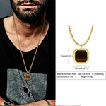 Carregue a imagem no visualizador da Galeria, Men Pendant Necklce Geometric,Tiger&#39;s Eye Stone Necklace Lapis Lazuli Stone Pendant, Mens Necklace Royal Pendant Mens Necklace  Amaijoin
