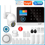 Carregue a imagem no visualizador da Galeria, Gautone Tuya Smart Wifi Home Security Alarm System Wireless GSM Fire Alarm System Panel Smart Life App Control work with Alexa  Amaijoin
