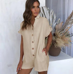 Carregue a imagem no visualizador da Galeria, In stock! Fashionable women&#39;s clothing, spring and summer new products, hot selling lapel shirts, button up jumpsuits  Amaijoin
