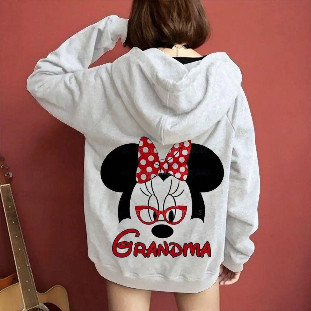 Couple Outfit Disney Hoodies Minnie Mouse Women's Casual Sweatshirt Couple Hoodie Men's Women Clothing Mickey Y2k Print Top  Amaijoin