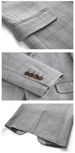 Carregue a imagem no visualizador da Galeria, ( Jacket + Vest + Pants ) 2024 New Fashion Boutique Plaid Mens Casual Business Suit Groom Wedding Dress Formal Slim Plaid Suit  Amaijoin
