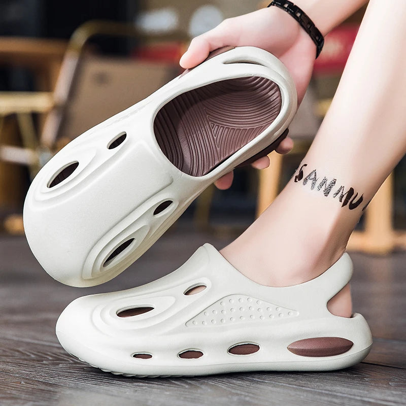 Summer Slippers Unisex Breathable Beach Sandals Quick-dry Garden Shoes Outside Men Women Flat Sneakers Non-slip Durable Slides  Amaijoin