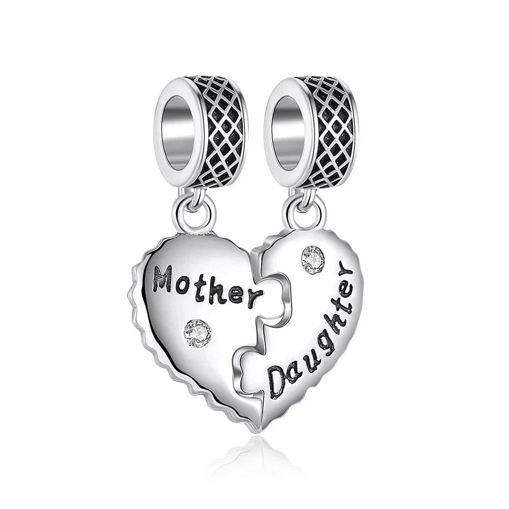 Double Layered Pendant Series 925 Sterling Silver Love Family Friendship Pet Pendant Fit Pandora Bracelet Boutique Jewelry Gifts  Amaijoin