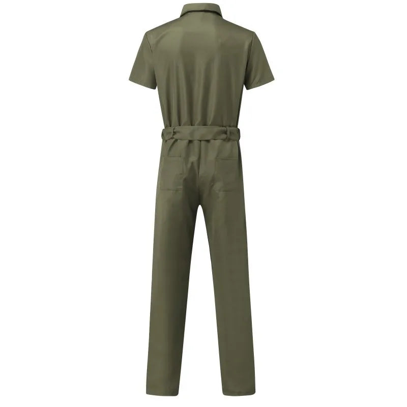 Male's Clothing T-shirt Men's Work Suit Men Clothes Shirts 2023 Jumpsuit Casual Belt Jumpsuits  Amaijoin