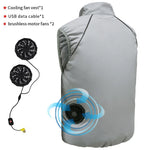 Carregue a imagem no visualizador da Galeria, Men Summer Air Conditioning Clothing Fan Cooling Vest 2022 New USB Charging Cooling Sport Man Outdoor Solid Color Coat Plus Size  Amaijoin
