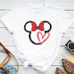 Load image into Gallery viewer, New T-shirts for Women Fashion Heart Minnie Print T Shirt Streetwear Clothes Kawaii Mickey Mouse Disney T Shirt Female Tops  Amaijoin
